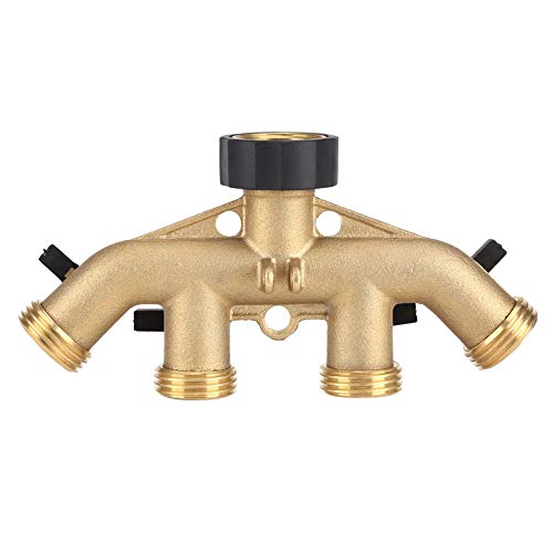 Ejoyous Schlauchpfeife Splitter, Golden + Schwarz 4 4 - -Schlauchrohrsplitter Korrosionsproof 16 X 8 Cm für Gartenbewässerung (Amerikanischer Thread) von Ejoyous