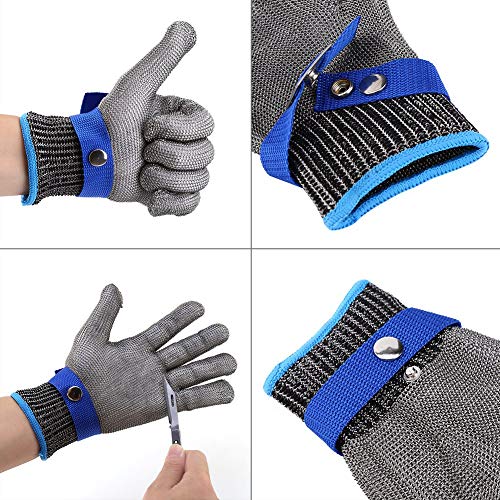 Ejoyous Schnitt- und Stichdicht, Edelstahlhandschuhe für Küche, Sicherheits -Anti Messer mit Baumwollhandschuh für Metzger, Vielseitiges Design mit 100% Stahldrahtschutz Ejoyous Schnitt- und Stichdicht, Edelstahlhandschuhe für Küche, Sicherheits -Anti Messer mit Baumwollhandschuh für Metzger, Vielseitiges Design mit 100% Stahldrahtschutz von Ejoyous