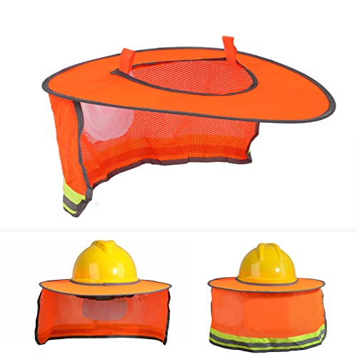 Ejoyous Schutzhelm Nackenschutz, Nackenschutz für Bauhelme Hutabdeckung für Schutzhelm Reflektierende Schutzhelm gut sichtbarem Netz-Halsschutz (ORANGE) von Ejoyous