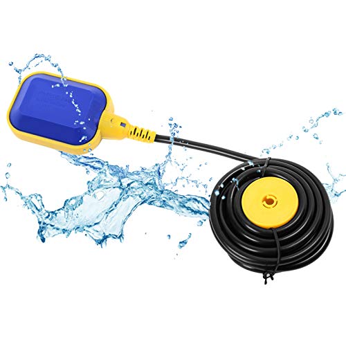 Ejoyous Schwimmerschalter Kabel, Flüssigkeits Wasserstandsregler Sensor Klärgrube Schmutzwasserpumpe Wassertank mit 10M Kabellänge - Gelb, Float, Automatisch von Ejoyous