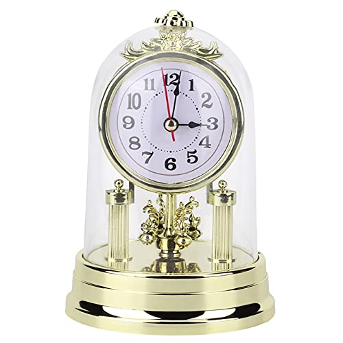 Tischuhr Vintage, Nostalgie Tischuhren Retro Wecker Standuhr Dekowecker Ohne Ticking, für Schreibtisch Regal Wohnzimmer Badezimmer Dekoration 11 x 17 cm(Gold) von Ejoyous