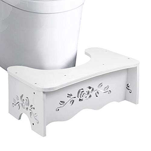 Ejoyous Toilettenhocker Erwachsene, WC Squatter Hocker Weiß rutschfest Klohocker WC-Trittbrett,Tritthocker für Badezimmer für Mittel gegen Hämorrhoiden Verstopfung Blähungen 49.6 x 29.5 x 5.3cm von Ejoyous