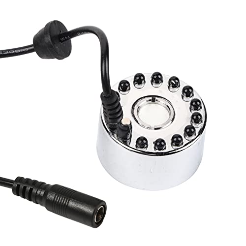 Ejoyous Ultraschall Vernebler, 12 LED Nebelmaschine Nebelerzeuger Nebelgenerator mit Abnehmbarem Spritzschutz, für Wasserbrunnen Teich Topf Steingarten (DREI-Farben-Gr von Ejoyous