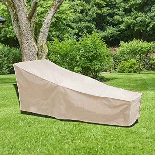 Ejoyous Wasserdichte Lounge Stuhl Deckung Outdoor Möbelabdeckung Terrassenstuhlschutz 81.9x29.9x16.1in 190 Silberbeschichtete Polyester-Taft-Stoff-All-Saison-Schutz mit Kordelstring für (Beige) von Ejoyous