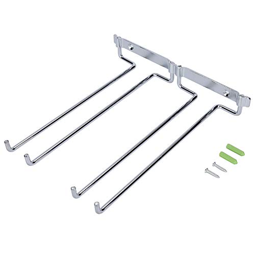 Ejoyous Weinglashalter, Weinglasregale Stielgläserregal Doppelreihe Weinglas Gläserschiene Gläserhalter Metall Eisen Chrom Weingläser Halter für Bar Küche Pub Restaurant von Ejoyous