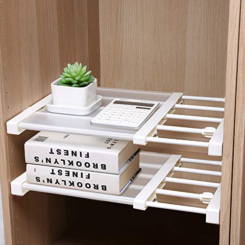 Erweiterbar Kleiderschrank, Teleskop-Garderobensystem Regal Teleskopregal Shelf Divider Schrank Spannregal Regaltrenner Ohne Bohren für Küche Bücherregal Kühlschrank 73,2-128 cm von Ejoyous