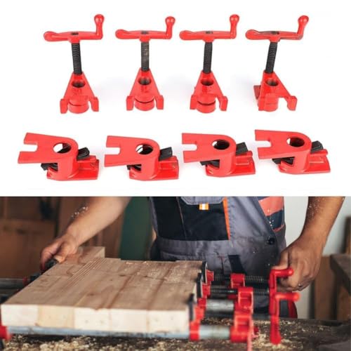 Holzbearbeitung Klemme, Rohrzwingen Schraubzwingen Set Schnellspanner Rohrspanner Metallklammer-Set, Schraubzwinge Bar Clamp DIY Handwerkzeug Kit, Für Verarbeitung des Holzes 4 Stück von Ejoyous