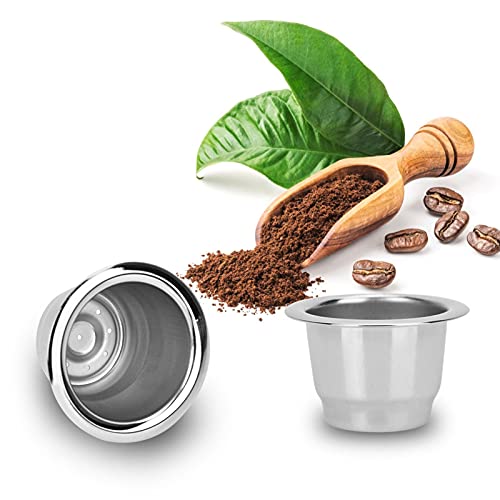 Kaffeekapseln für Nespresso, Wiederverwendbare Edelstahl Nachfüllbare Kaffeekapsel Tasse Refill-Kapsel für Nespresso kapseln kompatibel Kaffeemaschine 3.7 x 2.5cm von Ejoyous