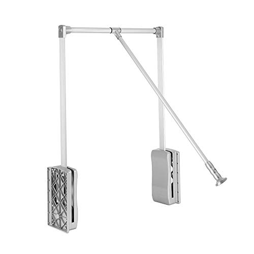 Kleiderschrank Lift, Aluminium Einstellbare Breite Anheben 600-830mm Schwerlast Kleiderschrank Pull Down Stangen, für hängende Kleidung Kleiderschrank Lift (600-830mm) von Ejoyous
