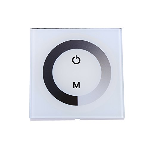 LED Dimmer, 12V-24V Touch Panel Dimmer Wand Touch Panel Controller Helligkeit einstellbar Dimmer für Wandschalter-Controller für einfarbigen LED-Lichtstreifen(Weiß) von Ejoyous