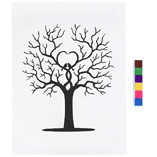 Leinwand Fingerabdruck Hochzeit, Leinwand Baum für Fingerabdrücke Fingerabdruck-Baum 6 farbige DIY-Gästeunterschrift für Hochzeit Geburtstagsfeier Leinwand Fingerabdruck Hochzeit, Leinwand Baum für Fingerabdrücke Fingerabdruck-Baum 6 farbige DIY-Gästeunterschrift für Hochzeit Geburtstagsfeier von Ejoyous