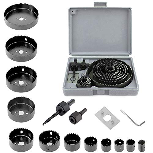 Lochsäge-Set 16-Teilig, Lochsägenschneider-Set Mit 19-127mm Sägeblättern Kreisschneider Lochkreissäge Satz Mit Werkzeugkasten, Für Downlights Bohren Von Weichholz Gipskarton Lochsäge-Set 16-Teilig, Lochsägenschneider-Set Mit 19-127mm Sägeblättern Kreisschneider Lochkreissäge Satz Mit Werkzeugkasten, Für Downlights Bohren Von Weichholz Gipskarton von Ejoyous