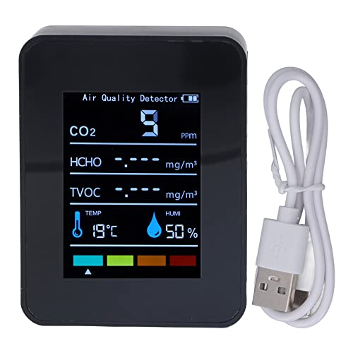 Luftqualität Messgerät, CO2 messgerät Air Quality Monitor CO2-Kohlendioxiddetektor LCD TVOC HCHO Temperatur Luftfeuchtigkeit Luftqualitätsmonitor Luftqualität Messgerät, CO2 messgerät Air Quality Monitor CO2-Kohlendioxiddetektor LCD TVOC HCHO Temperatur Luftfeuchtigkeit Luftqualitätsmonitor von Ejoyous