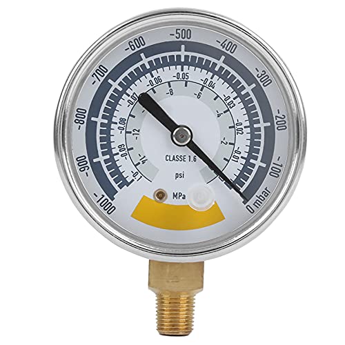 Mechanisches Manometer, Präzises Luftmanometer Instrument für Vakuumpumpe 0-14psi NPT 1/8in Anschluss Zuverlässiges Manometer zur Messung des Luftdrucks für Vakuumpumpen von Ejoyous