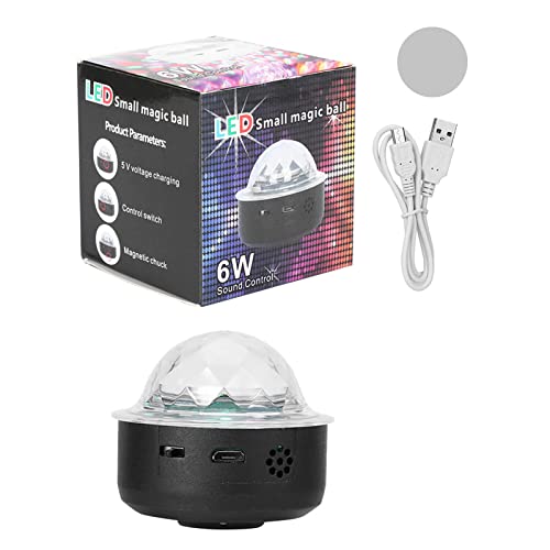 Mini Discokugel Licht, Wiederaufladbares USB Disco Partylicht Discolicht 7 Farben Sound Aktivierte Musikgesteuert Bühnenlicht für Home Disco Weihnachtsfeier (Schwarz) von Ejoyous