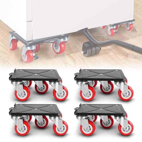 Möbelroller Transportroller Set, Möbel Gleitsystem Möbelheber Set mit 4 Möbelroller und Crowbar 360 Grad Drehbar Möbeltransportrollen, für Schwere Möbel Sofas Kabinett Kühlschränk Möbelroller Transportroller Set, Möbel Gleitsystem Möbelheber Set mit 4 Möbelroller und Crowbar 360 Grad Drehbar Möbeltransportrollen, für Schwere Möbel Sofas Kabinett Kühlschränk von Ejoyous