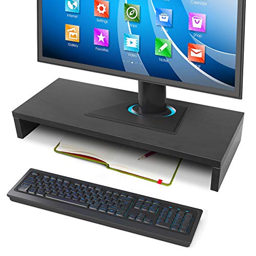 Monitorständer Holz, Monitor Ständer Bildschirmständer PC Bildschirm Ständer Massivholz für Laptop Computer Notebook iMac PC Schwarz 50*20*7,7cm Monitorständer Holz, Monitor Ständer Bildschirmständer PC Bildschirm Ständer Massivholz für Laptop Computer Notebook iMac PC Schwarz 50*20*7,7cm von Ejoyous
