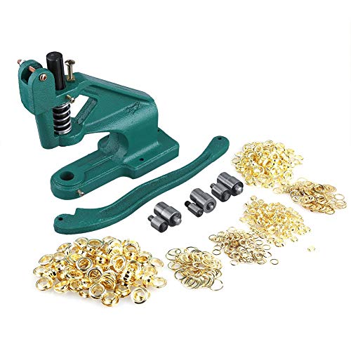 Ösenzange Set mit Nietenpresse, Ösenpresse Taschen Set Nietmaschine Druckknopfzange mit 3 Stempelsätzen und 900 Ösen 6/10/12 mm Professionelle Nietenzange Set, für Stoff Leder Vorhänge PVC Banner Ösenzange Set mit Nietenpresse, Ösenpresse Taschen Set Nietmaschine Druckknopfzange mit 3 Stempelsätzen und 900 Ösen 6/10/12 mm Professionelle Nietenzange Set, für Stoff Leder Vorhänge PVC Banner von Ejoyous