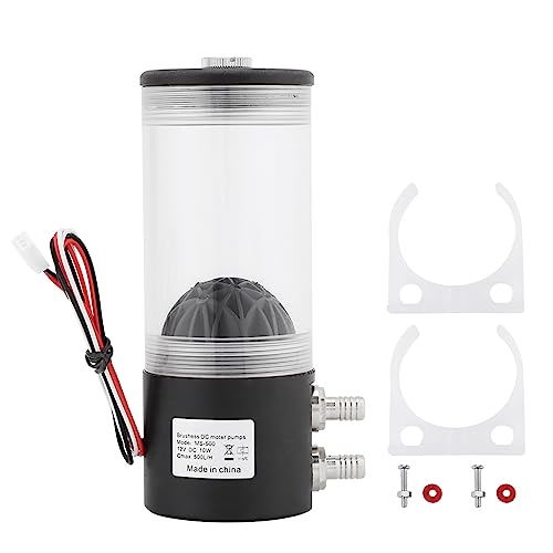 PC Wasserkühlung Pumpe mit Ausgleichsbehälter, Computer CPU Wasserpumpe Regle Ultraleise PC Wasserpumpe Tank, für PC Schnelle Wärmeableitung 500L/H von Ejoyous