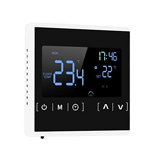 Programmierbare Thermostate für Fußbodenheizung Smart Touchscreen Heizungsthermostat Warmwasser Raumthermostat für energiesparendes Heizen für Zuhause oder Büro (Schwarz) von Ejoyous