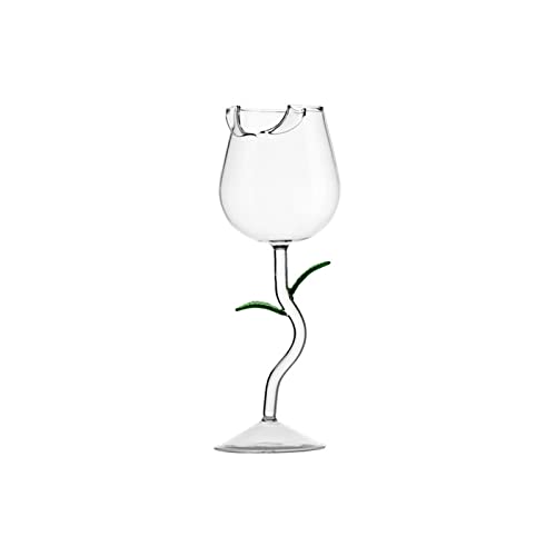 Rosenform-Rotweingläser Rosenblumenförmiges Weinglas Hochborsilikatglas Cocktailglas Rotweinglas Rose Flower Weinglas für Hause, Restaurants, Bar und Partys (280mL) von Ejoyous