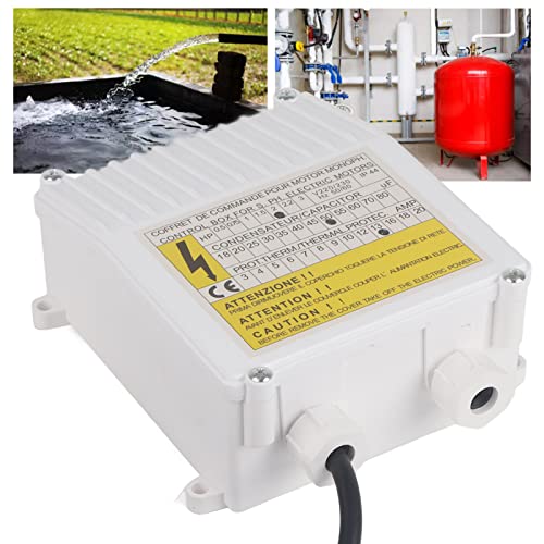 Schalt Kasten für Tauch Pumpe, Conexion Box Well Pumpe Elektro Kasten Bohrpumpe Tiefbrunnen-Steuer Kasten Schalter für Wasserpumpe Zubehör P (1500W EU-Stecker 220 V) von Ejoyous