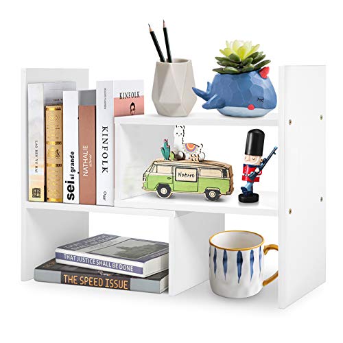 Schreibtischregal DIY Tischregal, Desktop Lagerregal Tischregal Verstellbare Desktop Bücherregal Ablagesystem Tisch-Organizer, Schreibtisch Regale DIY Tisch Desktop-Lagerregal Mehrere Montagemethoden von Ejoyous