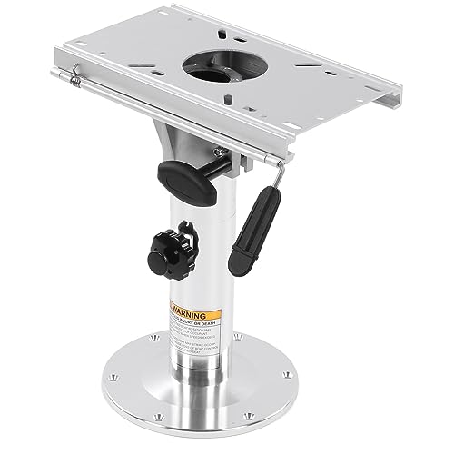 Stuhlfuß Boot Basis, Stuhlfuß Sitzkonsole Boot Bootssitz Drehkonsole Sockelfuß Seat Pedestal Sitzpodest 330-480mm Höhenverstellbar 360 Grad schwenkbar abschließbar mit Gleitschiene von Ejoyous