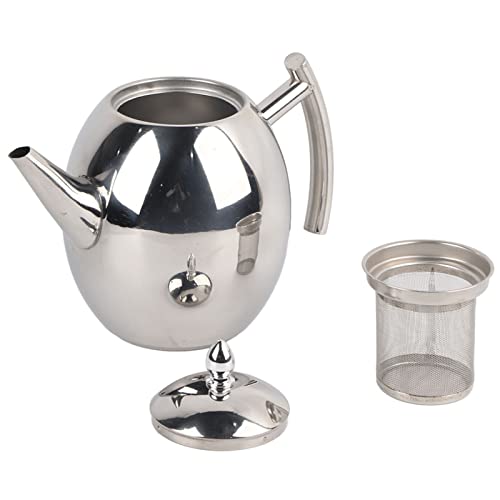 Teekanne mit Siebeinsatz, 2l Doppelwandig Teekanne mit Sieb Edelstahl Teebereiter Tee-Ei für lose Blätter Teekanne Wasserkocher mit Deckel, für alle Duftender Tee und Infusionstee (1,5 l/1500 ml) von Ejoyous