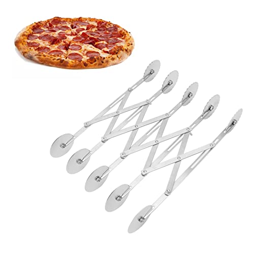 Teigschneider 5 Edelstahl Pizzaschneider Pizzaroller 5 Pizza Schneider Kuchenschneider Handlicher Pizza Cutter, für Pizza Kuchen Waffeln Teig von Ejoyous
