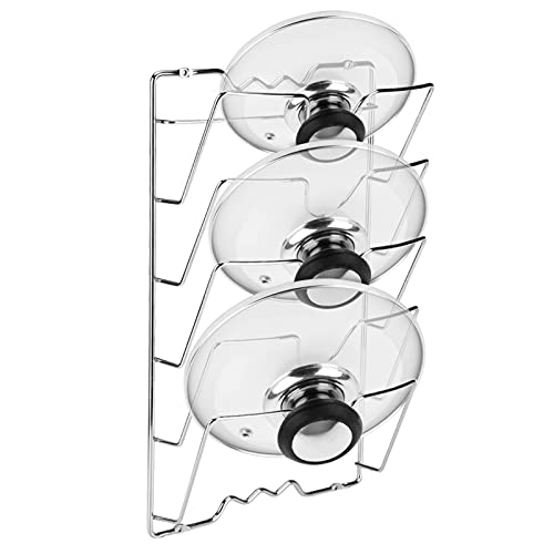 Topfdeckelhalter für 5 Deckel, Deckelhalter Pfannendeckelhalter Vertikaler Aufbewahrungshalter Topf- und Pfannendeckel Für Schrank Küche Wand- Oder Türmontage von Ejoyous