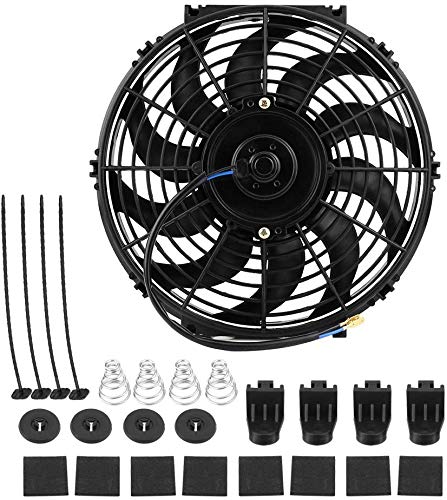 Universal Kühlerlüfter, Lüftermotor Kühlerventilator Ventilator Universal Auto Slim Push Pull Elektromotor Lüfter 12V für Kühlung Motor mit Montage-Kit Universal Kühlerlüfter, Lüftermotor Kühlerventilator Ventilator Universal Auto Slim Push Pull Elektromotor Lüfter 12V für Kühlung Motor mit Montage-Kit von Ejoyous