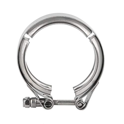 V-Bandschelle 2,5 Zoll, Universal Auspuffschelle Edelstahl-Kupplung Auspuff Schalldämpfer Rohrbandschelle Turbo Auspuff Bandschelle, für Wastegates Blow Off Ventile von Ejoyous