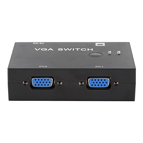 VGA Schalter 2 PC 1, 2 in 1 Out Umschalter Switch Box VGA Splitter Adapter 2 Computer 1 Bildschirm, für Laptop Desktop Drucker Tastatur Unterstützung XVGA SVGA UXGA von Ejoyous