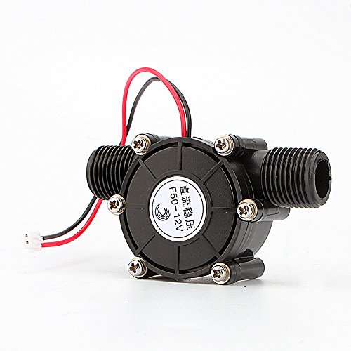 Ejoyous DC 12V 10W Turbine Wasserpumpe Mini Wasserturbine Generator Wasserkraft Generator, für Garten Gartenschlauch LED Beleuchtung, Schwarz von Ejoyous