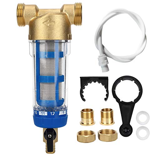 Wasserfilter Vorfilte 1 Zoll, Wasserleitung Filtersystem für Brunnenwasser Wiederverwendbarer Hauswasserwerk Filter für Pumpen G1 (1 Zoll) MNPT + G3 / 4 (6 Punkte) FNPT von Ejoyous