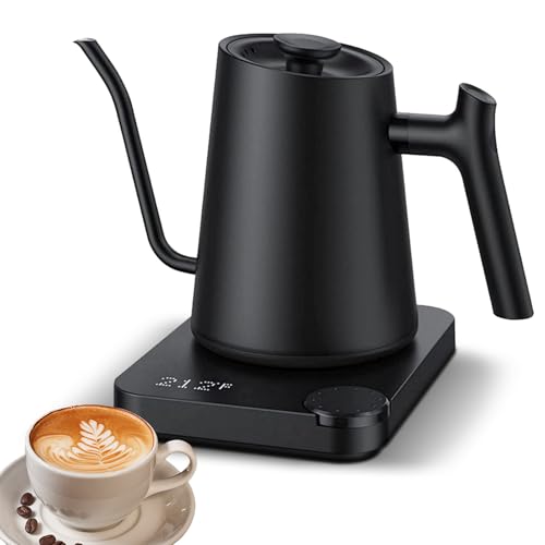 Wasserkocher mit Temperatureinstellung, 0.9L Schwarz Schwanenhals Wasserkocher 1200W Elektrischer EdelstahlTeekessel Schnellheizung Variable Temperatur Kaffee- und Teekanne Wasserkocher mit Temperatureinstellung, 0.9L Schwarz Schwanenhals Wasserkocher 1200W Elektrischer EdelstahlTeekessel Schnellheizung Variable Temperatur Kaffee- und Teekanne von Ejoyous