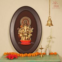 Lord Ganesha Statue Mit Holzrahmen, Dhrishti Ganesh 79cm Für Glück, Herr Der Weisheit, Figur Wandbehang Home Decor von EkaaHandicrafts