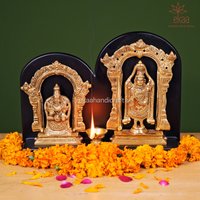 Padmavati Devi Und Tirupati Balaji Aus Messing, Amman Neues Zuhause, Lord Vishnu Göttin Figur, Tempelaltar Murti, Pooja Idol von EkaaHandicrafts