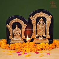 Padmavati Devi & Tirupati Balaji in Messingstatue, Amman-Haus, Lord Vishnu-Göttin Padmavati-Abbildung, Tempel-Altar-Murti, Pooja-Idol von EkaaHandicrafts