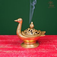 Messing Weihrauch Halter Brenner, Dhoop Box, Lampe, Puja Dhoopdani, Gravierte Gebetslampe, Raumduft von EkaaHandicrafts