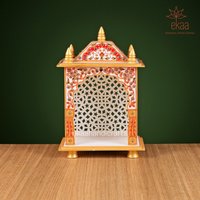 Tempel Aus Kultiviertem Marmor 22 cm Hoch Hindu Mandir Pooja Ghar Mandap Für Anbetung Puja Für Götter Officetemple Zuhause von EkaaHandicrafts