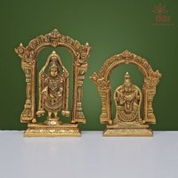 Tirupati Balaji Mit Padmavati Aus Messing, Amman Neues Zuhause, Lord Vishnu Göttin Figur, Tempelaltar Murti, Pooja Idol von EkaaHandicrafts