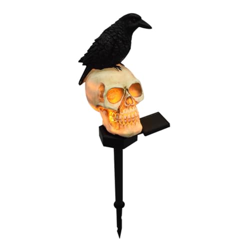 Ekakashop Totenkopf Garten Solarlichter, Halloween Dekoration Garten Solarlampen Für Außen Wasserdichte Skelett Gartenlichter Wegelichter Solarleuchten Für Rasen Yard Outdoor Halloween Dekor von Ekakashop