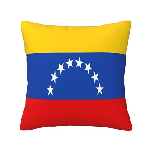 EkcoS Quadratische Kissenbezüge, Motiv: Flagge von Venezuela, dekorative Kissenbezüge für den Innen- und Außenbereich von EkcoS