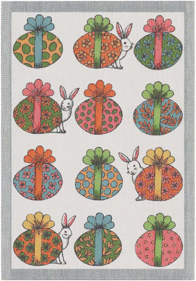 Ekelund Geschirrtuch Küchenhandtuch Easter Gift 599 35x50 cm, (1-tlg., 1 x Geschirrtuch), Pixel gewebt (6-farbig) von Ekelund