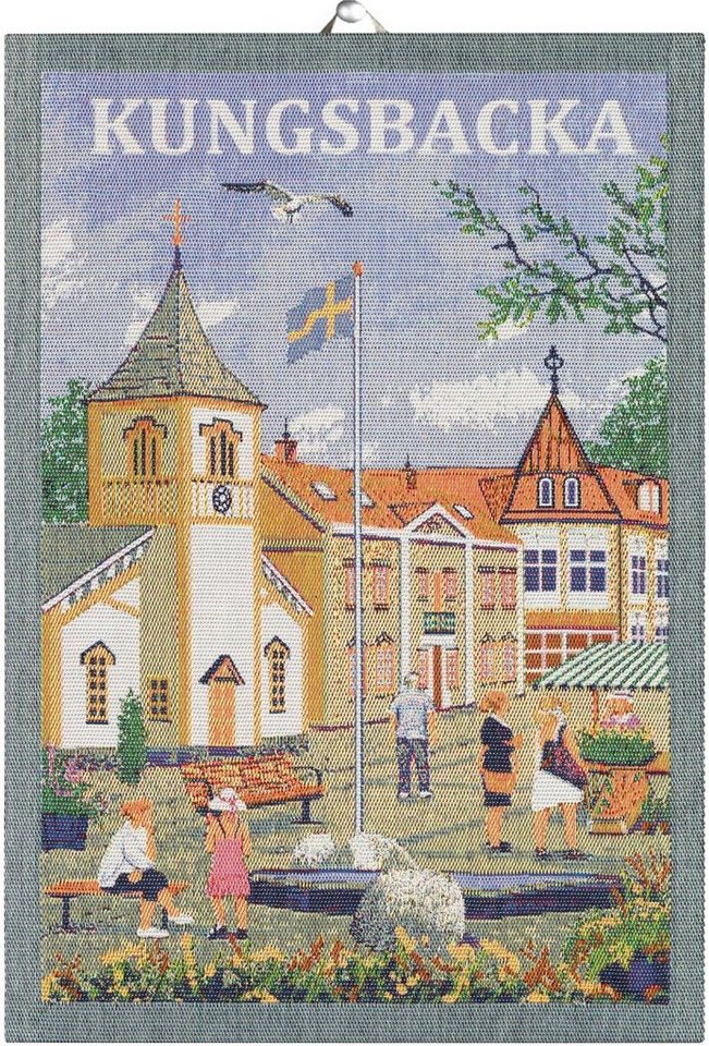 Ekelund Geschirrtuch Küchenhandtuch Kungsbacka 35x50 cm, (1-tlg., 1 x Geschirrtuch), Pixel gewebt (6-farbig) von Ekelund