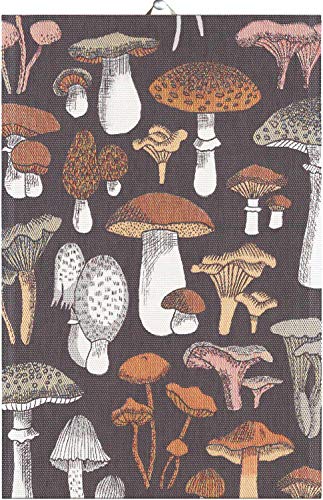 Ekelund Schwammerl (Pilz) Geschirrtuch (Öko-Tex) 40x60 cm schwarz, braun, weiß, Mehrfarbig von Ekelund