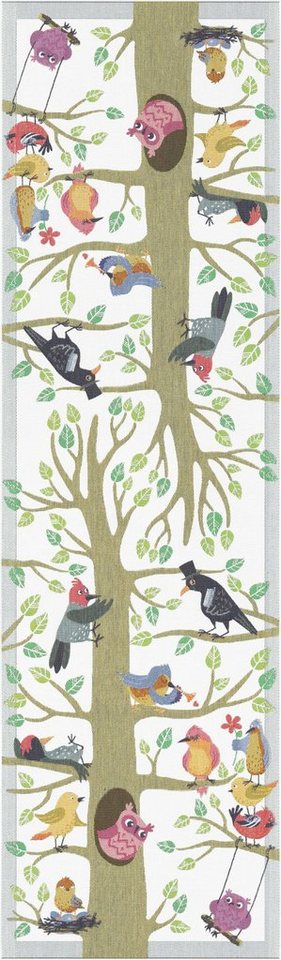 EKELUND MASTER WEAVERS 1692 Tischläufer Vårfåglar 35x120 cm, Pixel gewebt (6-farbig) von EKELUND MASTER WEAVERS 1692