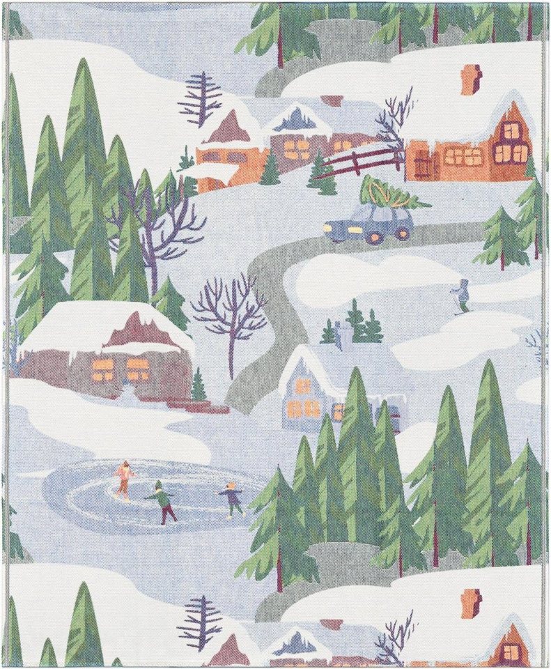 Plaid Vinterliv 140x170 cm, EKELUND MASTER WEAVERS 1692, Pixel gewebt (6-farbig) von EKELUND MASTER WEAVERS 1692